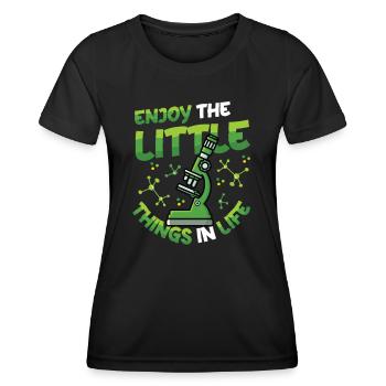 Profitez des petites choses de la vie - T-shirt sport Femme - noir - Devant - AI Model Female 172 light (172cm)