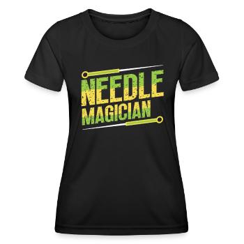 Magicien de l’aiguille, acupuncteur - T-shirt sport Femme - noir - Devant - AI Model Female 172 light (172cm)
