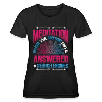 Lustige Meditation, Spirituelle Meditation - Frauen Funktions-T-Shirt - Schwarz - Vorne - AI Model Female 172 light (172cm)