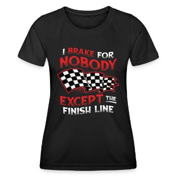 Je ne freine pour personne sauf la ligne d’arrivée - T-shirt sport Femme - noir - Devant - AI Model Female 172 light (172cm)