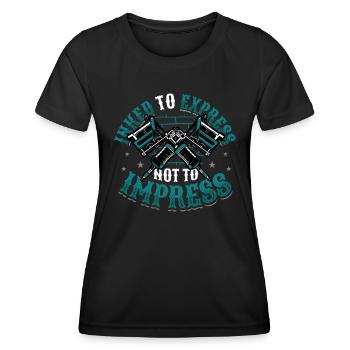 Encré pour exprimer, pas pour impressionner le tatouage - T-shirt sport Femme - noir - Devant - AI Model Female 172 light (172cm)
