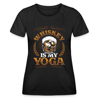 Le whisky est mon yoga, amateur de whisky - T-shirt sport Femme - noir - Devant - AI Model Female 172 light (172cm)