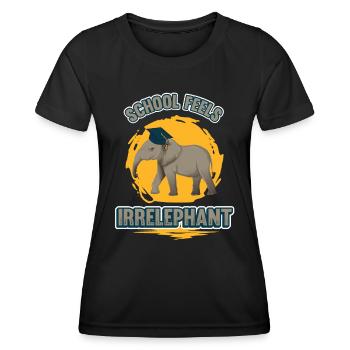 L’école se sent Irrelephant, anti-école - T-shirt sport Femme - noir - Devant - AI Model Female 172 light (172cm)