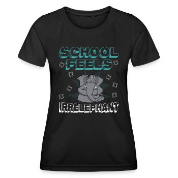 L’école se sent Irrelephant, anti-école - T-shirt sport Femme - noir - Devant - AI Model Female 172 light (172cm)