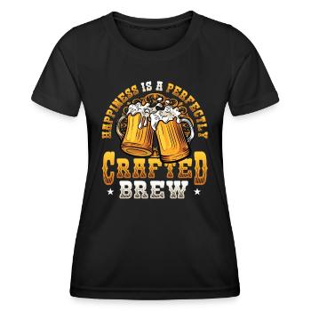 Beer brewing and brewmaster's happiness In perfection - Women's Functional T-Shirt - black - Front - AI Model Female 172 light (172cm)