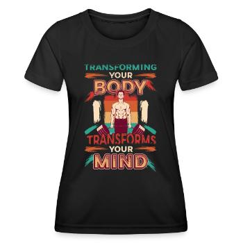 La transformation de votre corps façonne votre - T-shirt sport Femme - noir - Devant - AI Model Female 172 light (172cm)