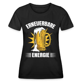Lustige Bier Sprüche Erneuerbare Energie Umwelt - Frauen Funktions-T-Shirt - Schwarz - Vorne - AI Model Female 172 light (172cm)