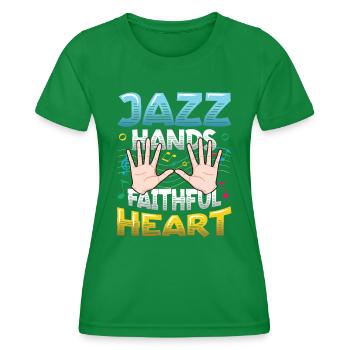 Mains de jazz, cœur fidèle, amateurs de jazz - T-shirt sport Femme - vert - Devant - AI Model Female 172 dark (172cm)
