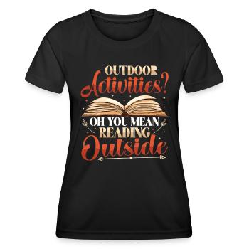 Activités de plein air Lecture de livres de plein air - T-shirt sport Femme - noir - Devant - AI Model Female 172 light (172cm)