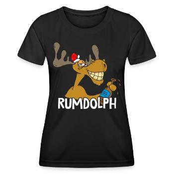 Rumdolph - Frauen Funktions-T-Shirt - Schwarz - Vorne - AI Model Female 172 light (172cm)