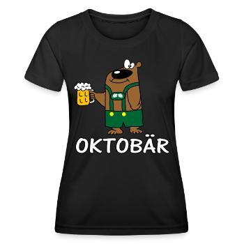 Oktobär - Frauen Funktions-T-Shirt - Schwarz - Vorne - AI Model Female 172 light (172cm)
