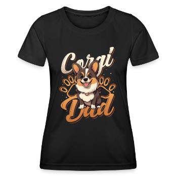 Corgi Daddy, Mignon Corgi Daddy - T-shirt sport Femme - noir - Devant - AI Model Female 172 light (172cm)