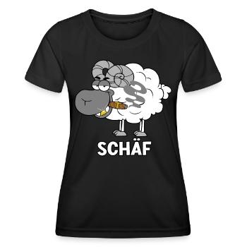 Schäf - Frauen Funktions-T-Shirt - Schwarz - Vorne - AI Model Female 172 light (172cm)