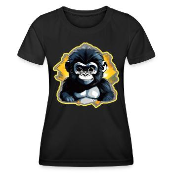 Mignon bébé gorille - T-shirt sport Femme - noir - Devant - AI Model Female 172 light (172cm)