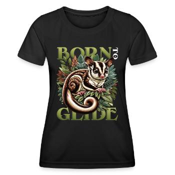 Australian Sugar Glider Short-headed Gliders - Women's Functional T-Shirt - black - Front - AI Model Female 172 light (172cm)