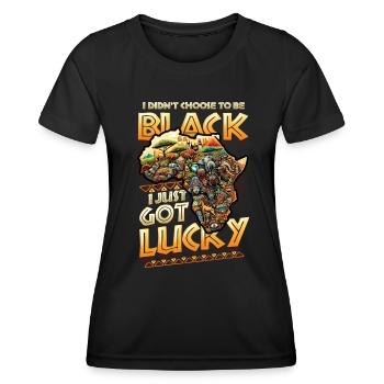 African American Black History - Women's Functional T-Shirt - black - Front - AI Model Female 172 light (172cm)