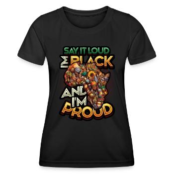 African American Black History - Women's Functional T-Shirt - black - Front - AI Model Female 172 light (172cm)