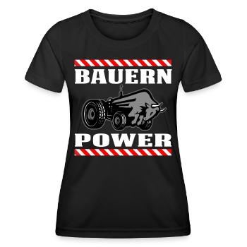 Bauern Power - Frauen Funktions-T-Shirt - Schwarz - Vorne - AI Model Female 172 light (172cm)