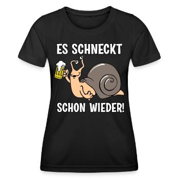Es schneckt schon wieder - Frauen Funktions-T-Shirt - Schwarz - Vorne - AI Model Female 172 light (172cm)