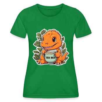 TEA REX - Women's Functional T-Shirt - kelly green - Front - AI Model Female 172 dark (172cm)