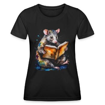 Possum Lecture Coloré Animal Design Imprimer - T-shirt sport Femme - noir - Devant - AI Model Female 172 light (172cm)
