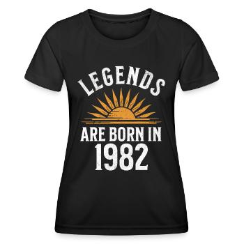 Legenden sind in 1982 geboren – Geschenkidee - Frauen Funktions-T-Shirt - Schwarz - Vorne - AI Model Female 172 light (172cm)
