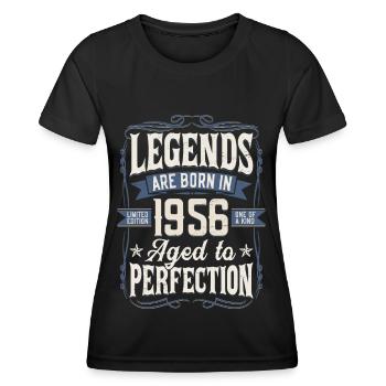 Né en 1956 Legend Cadeau d’anniversaire - T-shirt sport Femme - noir - Devant - AI Model Female 172 light (172cm)