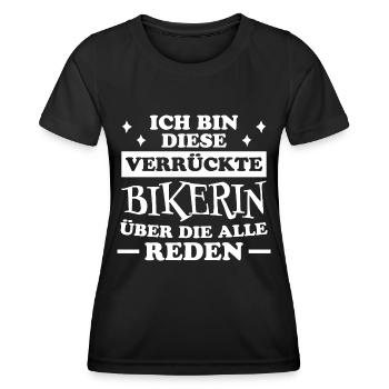 Bikerin Spruch Motorrad Lustiges Bikerin Geschenk - Frauen Funktions-T-Shirt - Schwarz - Vorne - AI Model Female 172 light (172cm)