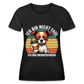 Ich Bin Nicht Faul Jack Russel terrier Jackie - Frauen Funktions-T-Shirt - Schwarz - Vorne - AI Model Female 172 light (172cm)