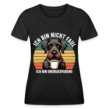 Ich Bin Nicht Faul Deutsch Drahthaar Jagdhund - Frauen Funktions-T-Shirt - Schwarz - Vorne - AI Model Female 172 light (172cm)