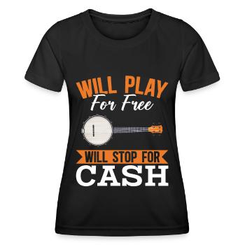 Mauvais joueur de banjo Humour Folk Country Music - T-shirt sport Femme - noir - Devant - AI Model Female 172 light (172cm)