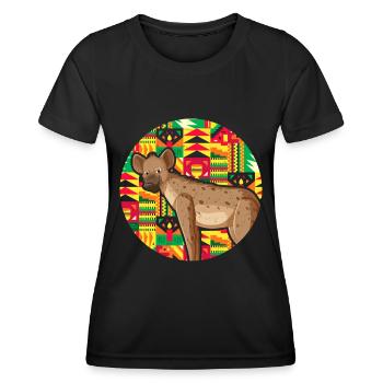 African wild dog Kente - Women's Functional T-Shirt - black - Front - AI Model Female 172 light (172cm)