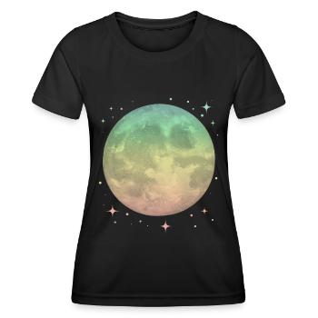 Mond Pastel Himmlisch - Frauen Funktions-T-Shirt - Schwarz - Vorne - AI Model Female 172 light (172cm)