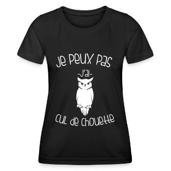 Je Peux Pas J'ai Cul de Chouette - T-shirt sport Femme - noir - Devant - AI Model Female 172 light (172cm)