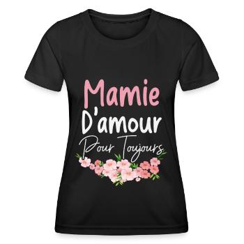Mamie d'amour pour toujours maman - T-shirt sport Femme - noir - Devant - AI Model Female 172 light (172cm)