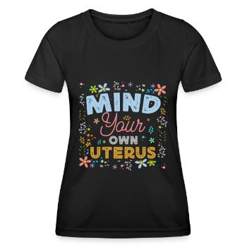 Uterus Flowers Feminist Empowerment - Women's Functional T-Shirt - black - Front - AI Model Female 172 light (172cm)