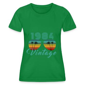 Vintage 1984 Cool Good Vibes Sunglasses - Women's Functional T-Shirt - kelly green - Front - AI Model Female 172 dark (172cm)