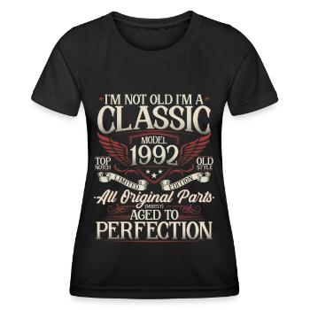 1992 Anniversaire Vintage Vintage Cadeau - T-shirt sport Femme - noir - Devant - AI Model Female 172 light (172cm)