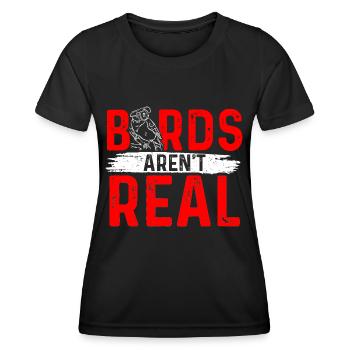 Les oiseaux ne sont pas réels - T-shirt sport Femme - noir - Devant - AI Model Female 172 light (172cm)