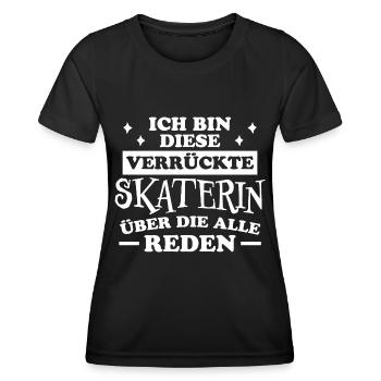 Skaterin Lustiger Spruch Skating Skaterin Geschenk - Frauen Funktions-T-Shirt - Schwarz - Vorne - AI Model Female 172 light (172cm)
