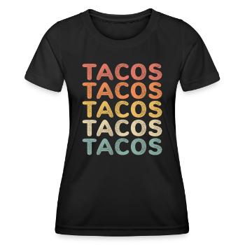 Retro tacos taco - T-shirt sport Femme - noir - Devant - AI Model Female 172 light (172cm)