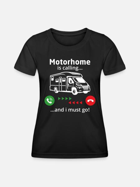 Motorhome is calling and i must go - Women's Functional T-Shirt - black