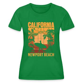 Newport Beach California Surfing Paradise - Women's Functional T-Shirt - kelly green - Front - AI Model Female 172 dark (172cm)