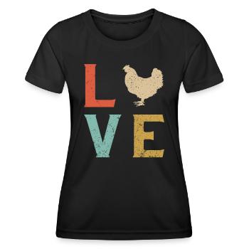Ich liebe Hühner - Frauen Funktions-T-Shirt - Schwarz - Vorne - AI Model Female 172 light (172cm)
