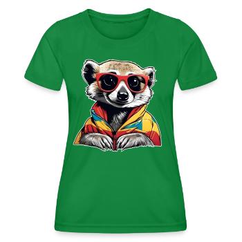 Suricate coquin avec lunettes de soleil - T-shirt sport Femme - vert - Devant - AI Model Female 172 dark (172cm)