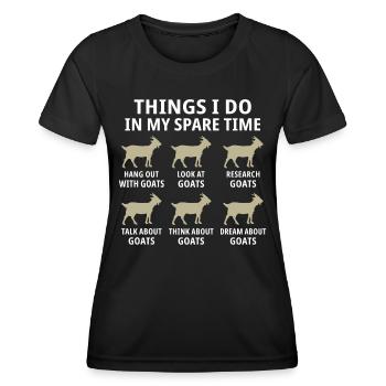 Things i do in my spare time hang out with Goats - T-shirt sport Femme - noir - Devant - AI Model Female 172 light (172cm)