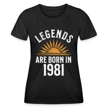 Legenden sind in 1981 geboren – Geschenkidee - Frauen Funktions-T-Shirt - Schwarz - Vorne - AI Model Female 172 light (172cm)