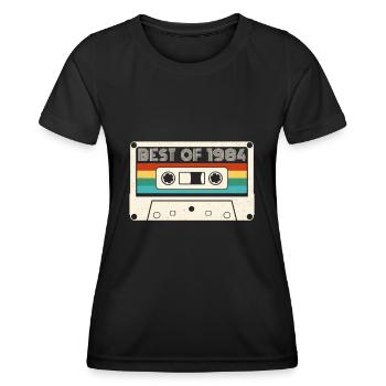 38 Geburtstag Best Of 1984 Kassette Retro Vintage - Frauen Funktions-T-Shirt - Schwarz - Vorne - AI Model Female 172 light (172cm)
