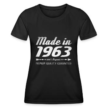Fait en 1963 Cadeau d’anniversaire 59 ans rétro - T-shirt sport Femme - noir - Devant - AI Model Female 172 light (172cm)