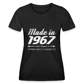 Fait en 1967 Cadeau d’anniversaire 55 ans rétro - T-shirt sport Femme - noir - Devant - AI Model Female 172 light (172cm)